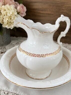 Vintage Homer Laughlin Pitcher & Wash Basin Set – Made in USA